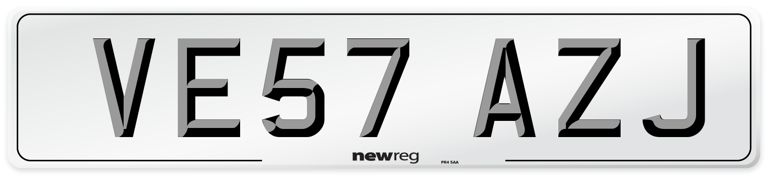 VE57 AZJ Number Plate from New Reg